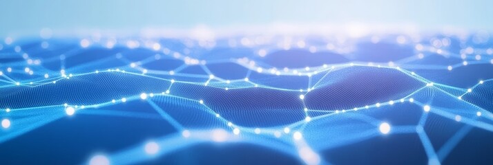 Poster - Intricate network of glowing connections on a digital surface represents modern technology and innovation
