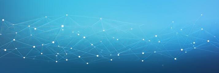Poster - Digital network connecting nodes in a blue gradient background illustrating technology and data connectivity