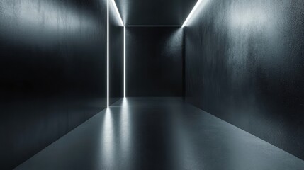 Poster - Metallic gray gradient background with light grain texture, reflecting a refined and sleek modern style