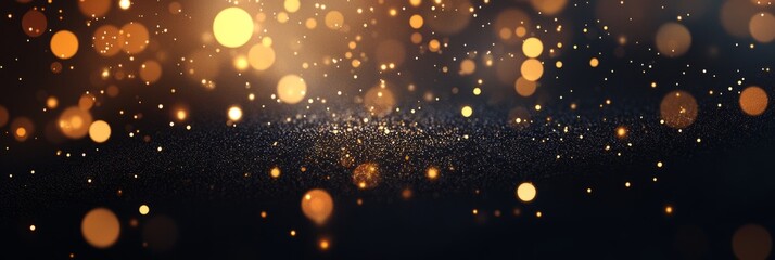 Poster - Sparkling golden bokeh lights create a magical atmosphere perfect for celebrations