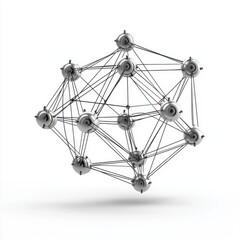 Poster - Abstract scientific network model with black and white nodes on a white background.