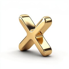 Poster - Shiny gold metallic X symbol, reflecting light with a modern and elegant design.