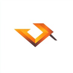Poster - An abstract geometric logo design featuring orange and brown colors.