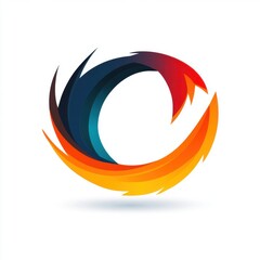 Poster - Colorful logo design featuring dynamic swirling shapes in orange, red, and blue.