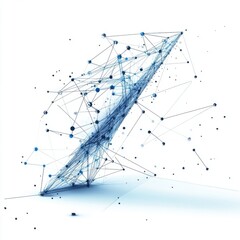 Fototapete - Abstract blue geometric illustration depicting interconnected lines and nodes.