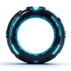 Poster - Futuristic circular portal design with glowing blue accents, ideal for sci-fi themes.
