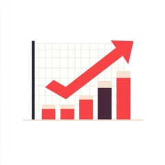 Poster - A stylized graph showcasing a positive trend with red bars and an upward arrow.
