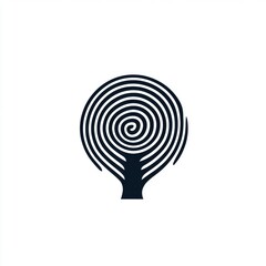 Poster - Abstract black tree design on a white background, symbolizing growth and creativity.