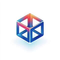 Poster - Abstract geometric logo design with vibrant blue and orange gradient colors.