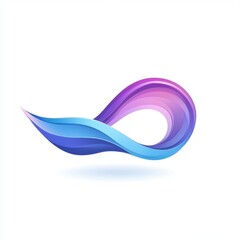 Poster - Abstract wave design in gradient shades of blue and purple, conveying a sense of fluidity and motion.
