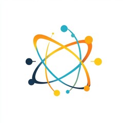 Poster - Abstract atomic design in vibrant colors representing science and innovation.