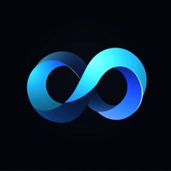 Poster - Sleek blue infinity symbol on a dark background, representing endless possibilities and innovation.