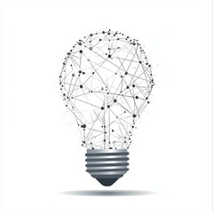 Aufkleber - A stylized light bulb made of interconnected lines and dots, symbolizing innovation and creativity.