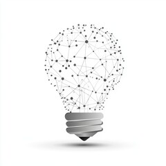 Poster - A digital light bulb with a network of lines and nodes, symbolizing creativity and innovation.