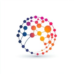 Poster - Abstract network globe design with vibrant colors and interconnected nodes.