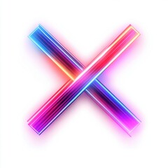 Poster - An abstract design featuring vibrant neon lines crossing in vibrant hues of pink, blue, and purple.