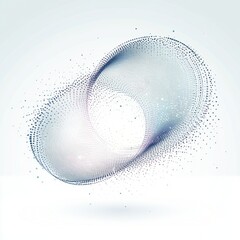 Poster - Abstract design featuring intricate dots forming a fluid shape in soft colors.