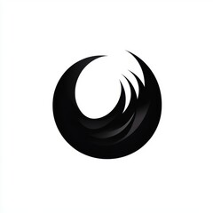 Poster - Abstract black spiral design on a white background, conveying a sense of movement and depth.