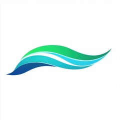 Poster - Abstract wave design in shades of blue and green, symbolizing fluidity and movement.