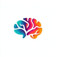 Poster - A vibrant, colorful abstract illustration of a brain symbolizing creativity and intelligence.