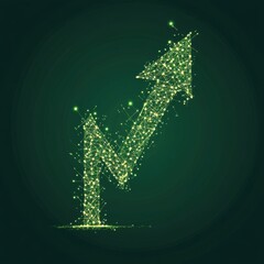 Poster - A glowing green arrow made of interconnected dots depicting growth and progress.
