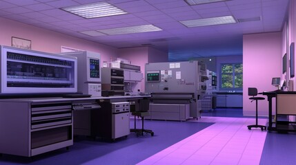 Fototapete - Modern Laboratory Interior Featuring Advanced Scientific Equipment