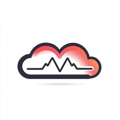 Poster - Stylized cloud logo with mountain peaks and vibrant gradient colors.