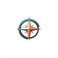 Poster - Stylized compass logo with blue and orange accents, symbolizing direction and navigation.