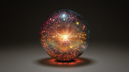 Poster - Illuminated Orb Displays Intricate Network Of Light