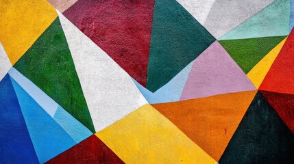 Poster - Abstract Geometric Wall Mural Colorful Triangles
