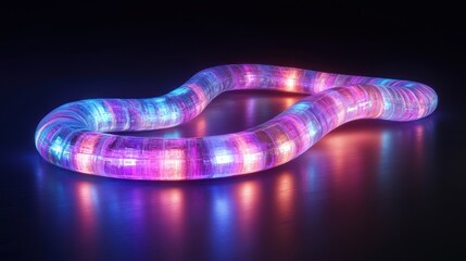 Poster - Illuminated Tubular Structure Glowing With Vivid Colors