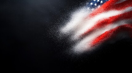 Wall Mural - an american flag on a black background with stars and stripes