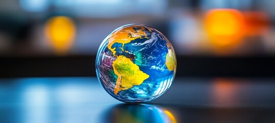 Wall Mural - glass earth planet globe. generative ai technology.