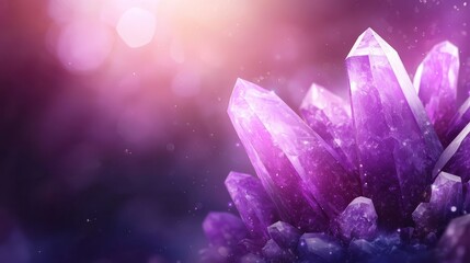 Wall Mural - A cluster of purple crystals on a purple background