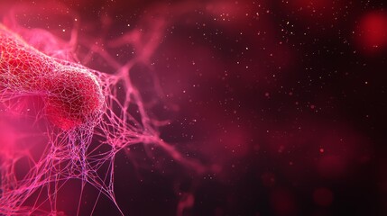 Wall Mural - a close up of a red and black background with neurons