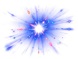 Wall Mural - Sparkling light blue energy glitter firework vibrant starburst burst of color and energy in space png transparent
