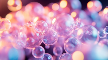 Aufkleber - Abstract Image Of Pink And Purple Bubbles
