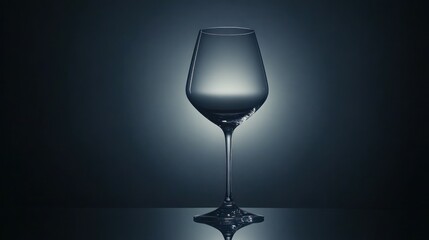 Poster - Elegant Empty Wine Glass on Dark Background