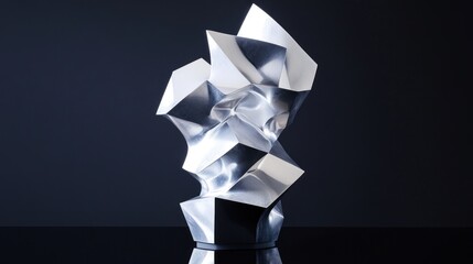 Aufkleber - Abstract Metallic Sculpture Modern Art Design