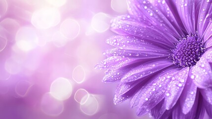 Wall Mural - A purple flower with water droplets on it