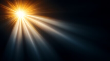 a bright light shines brightly on a black background