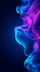 Poster - A blue and pink smoke background on a dark blue background