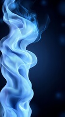 Poster - A blue smoke on a black background