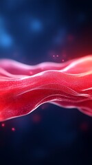 Poster - a red and blue abstract background with a wave