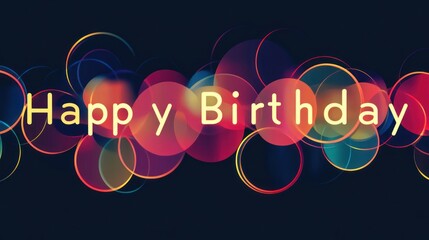 Poster - Happy Birthday Greeting with Colorful Circles