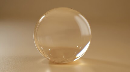 Poster - Translucent Sphere on a Beige Surface Background