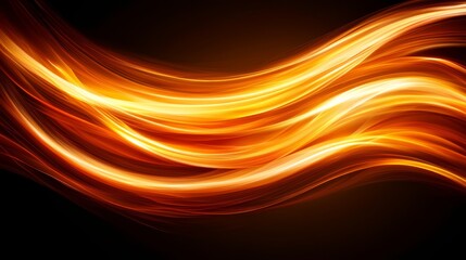 Poster - An abstract orange and yellow light streaks on a black background