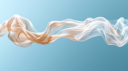 Poster - A blue background with white and brown smoke