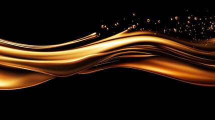 Poster - Golden Liquid Wave Abstract Background Design