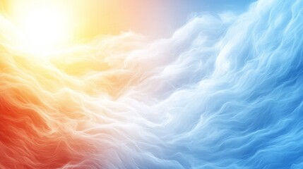 Wall Mural - a blue and orange abstract background with a sun in the sky